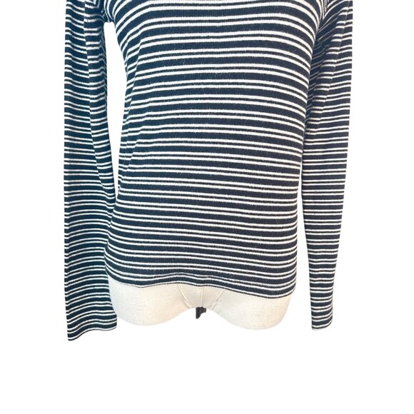2/$30 ZARA Trafaluc Medium Black & White Striped Turtleneck Long Sleeve Top - Picture 13 of 15